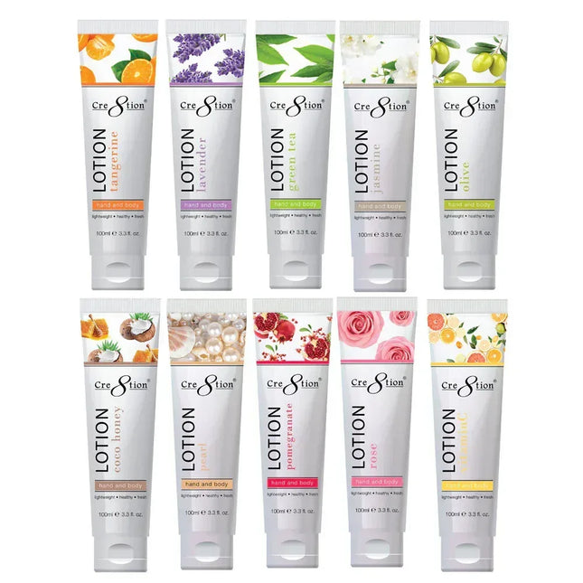 Cre8tion Hand & Body Lotion 100 ml/fl. 3.3oz - LAVENDER, Case 60pcs (Free Gift Box) - TTT Nails Supply