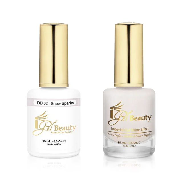 iGel Matching Duo Gel Polish 0.5oz - #002 Snow Sparks - TTT Nails Supply