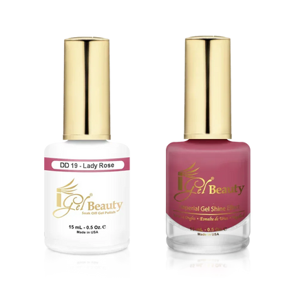 iGel Matching Duo Gel Polish 0.5oz - #019 Lady Rose - TTT Nails Supply