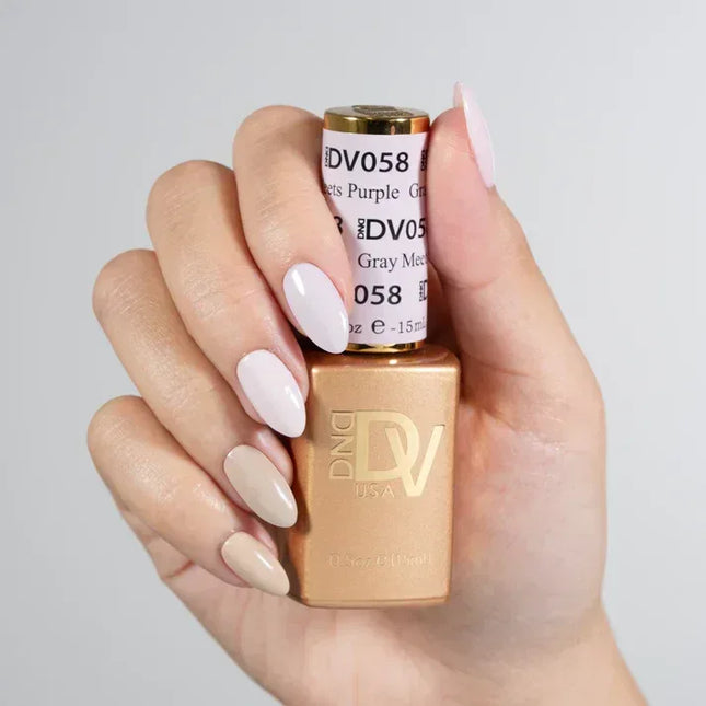 DND DIVA Duo Matching Color - #058 Grey Meets Purple - TTT Nails Supply
