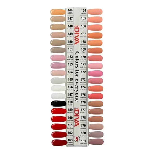 DND DIVA Swatch #05 - Prima Donna Collection 36 colors (#146 - #181) - TTT Nails Supply
