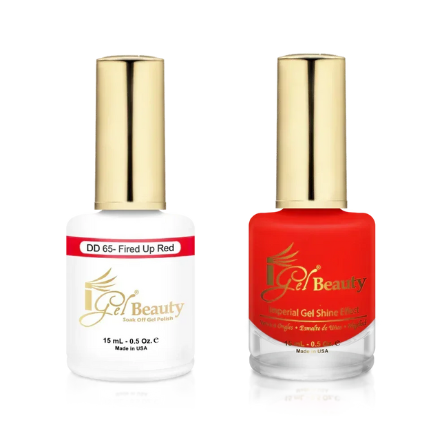 iGel Matching Duo Gel Polish 0.5oz - #065 Fired Up Red - TTT Nails Supply