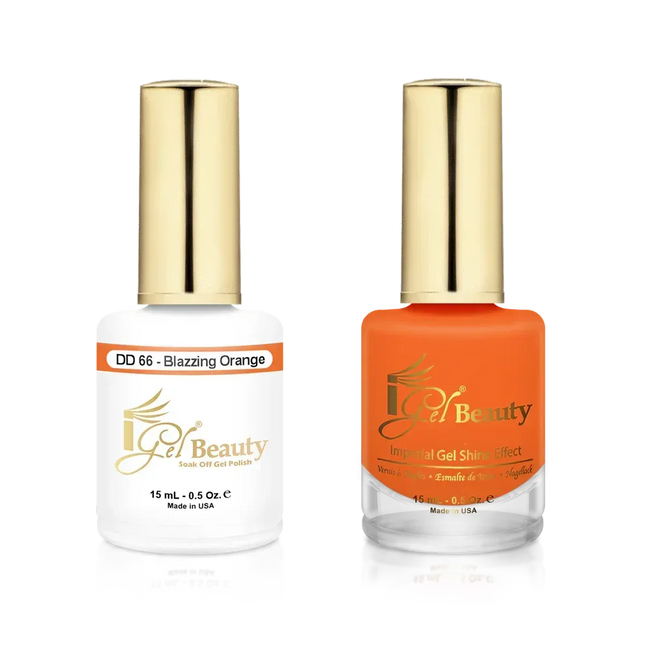 iGel Matching Duo Gel Polish 0.5oz - #066 Blazzing Orange - TTT Nails Supply