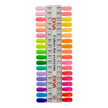 DND DIVA Swatch #06 - First Class Collection 36 colors (#182 - #218) - TTT Nails Supply