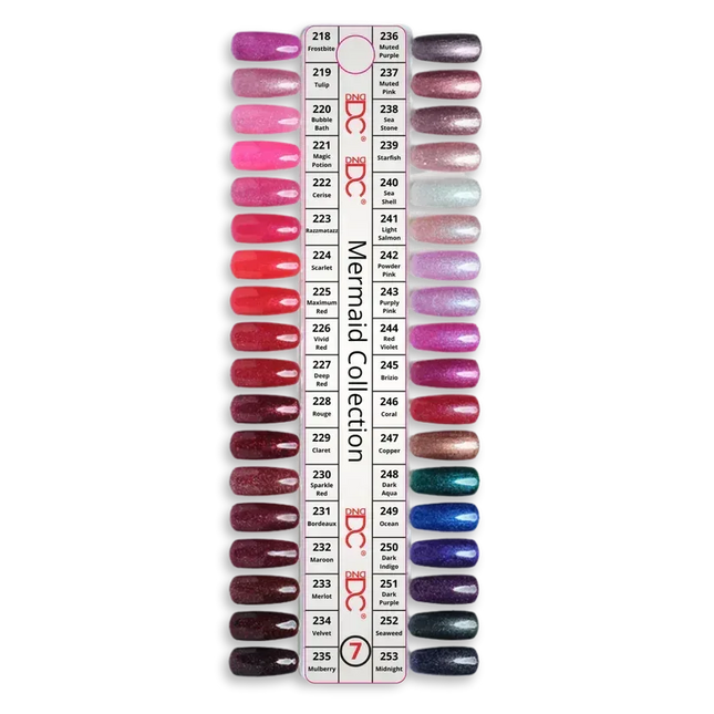 DC Swatch #07 - Mermaid Collection 36 colors (#218 - #253) - TTT Nails Supply