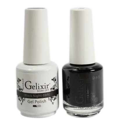 Gelixir Duo Matching Gel Polish - #089 Black Night - TTT Nails Supply