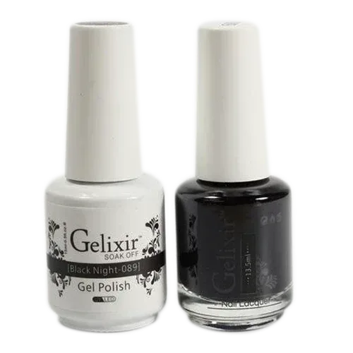 Gelixir Duo Matching Gel Polish - #089 Black Night - TTT Nails Supply