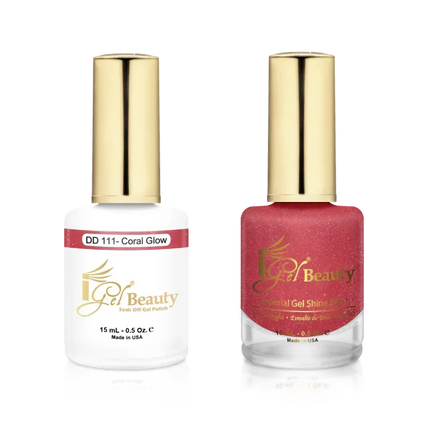 iGel Matching Duo Gel Polish 0.5oz - #111 Coral Glow - TTT Nails Supply