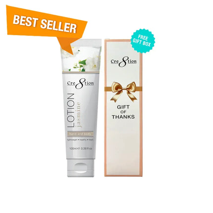 Cre8tion Hand & Body Lotion 100 ml/fl. 3.3oz - JASMINE, Case 60pcs (Free Gift Box) - TTT Nails Supply