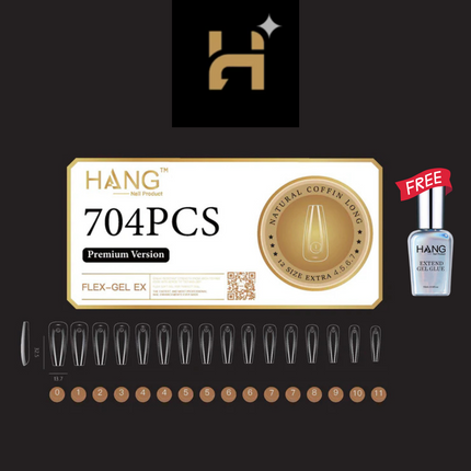 Hang Premium Flex-Gel Ex Natural Coffin ( S-XL ) / Free 1 Hang Extend On Gel 0.5oz