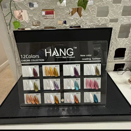 HANG Chrome Powder - 12 Color Collection (#13 to #24) + Free Display - TTT Nails Supply