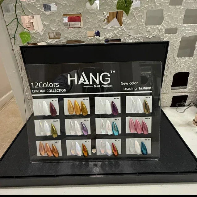 HANG Chrome Powder - 12 Color Collection (#13 to #24) + Free Display - TTT Nails Supply