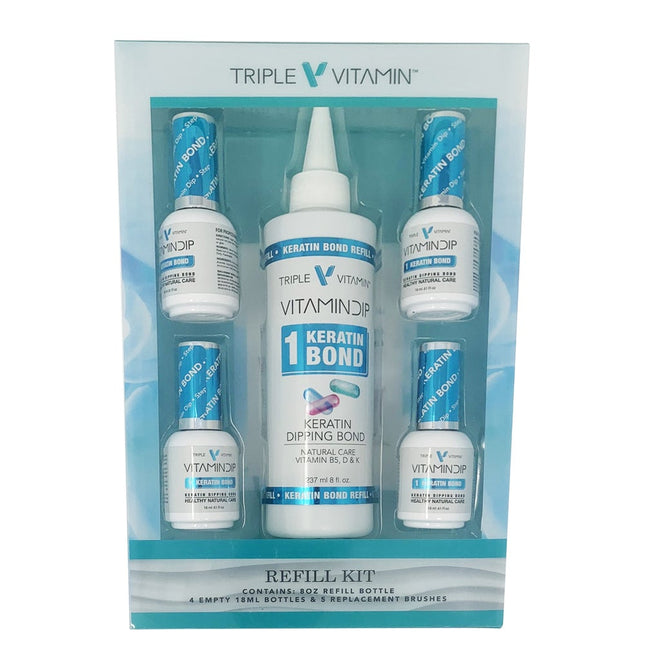 Triple Vitamin - Dip System Refill Kit: Bond, Base, Activator, Top (8oz)