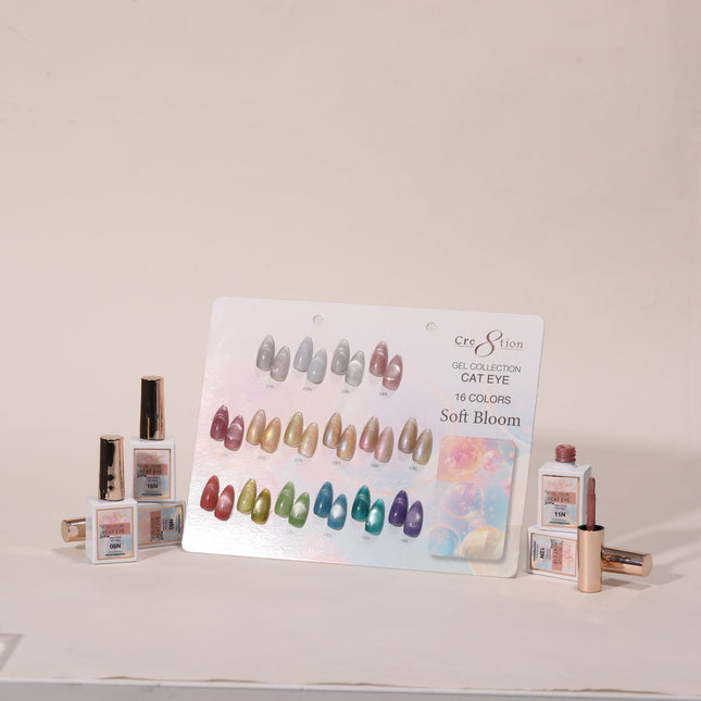 Cre8tion Cat Eye Soft Bloom Collection - 16 Colors Set + 1 Calendar Display