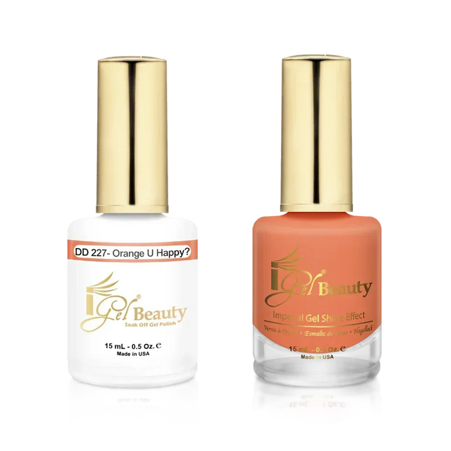 iGel Matching Duo Gel Polish 0.5oz - #227 Orange U Happy? - TTT Nails Supply