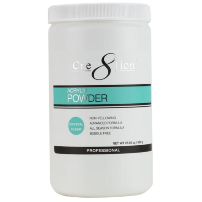Cre8tion - Acrylic Powder 23.5oz (Clear, Pink, White, Natural...)