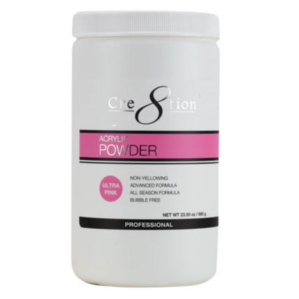 Cre8tion - Acrylic Powder 23.5oz (Clear, Pink, White, Natural...)