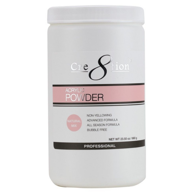 Cre8tion - Acrylic Powder 23.5oz (Clear, Pink, White, Natural...)