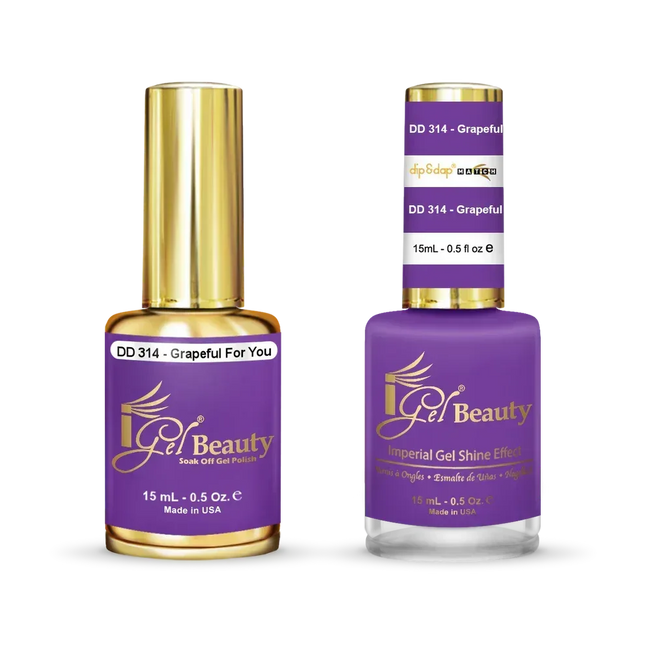 iGel Matching Duo Gel Polish 0.5oz - #314 Grapeful For You - TTT Nails Supply