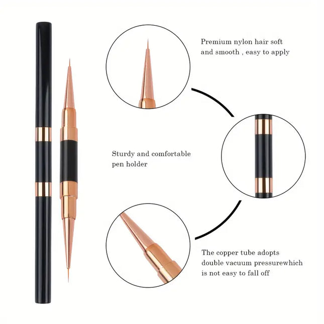 Nail Art Dual End Brush (Set 5pcs)