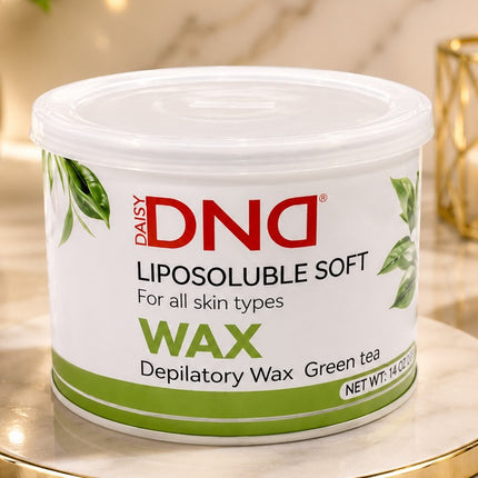 DND Liposoluble Soft Depilatory Wax – Green tea (24 Jars/Case) + FREE JAS Single Wax Warmer
