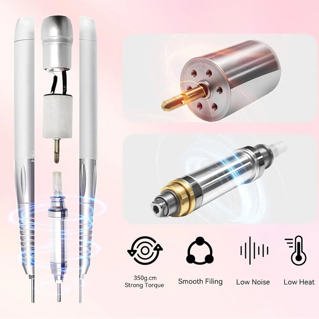 Professional Nail Drill 35,000RPM – Rechargeable E-File for Gel Nails