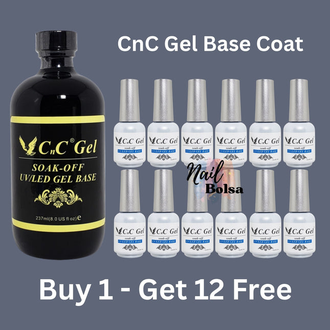 CnC Gel Base Coat Refill – 8oz + FREE 12 Bottles (0.5oz)