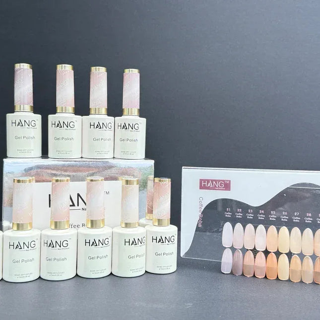 HANG Jelly Gel - Coffee Boba Collection - 10 colors (#21 to #30) + Free Display (5.95/ea) - TTT Nails Supply