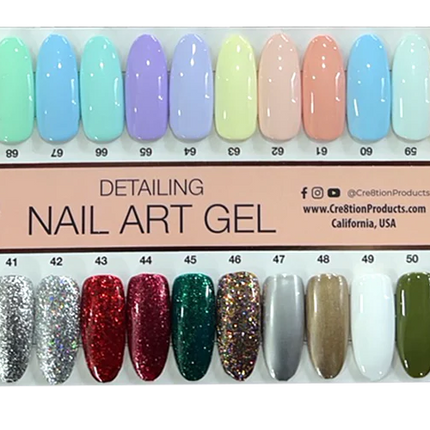 Cre8tion - Detail Nail Art Gel Full Set Chart 02 (#37 - #72)