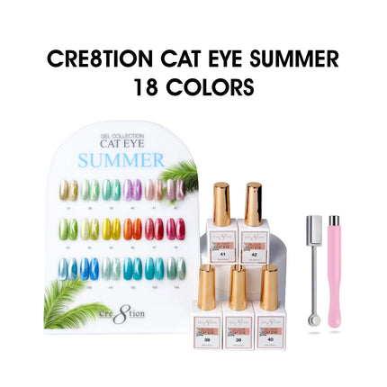 Cre8tion Cat Eye Summer Collection - 18 colors (#37-48 & #139-144)