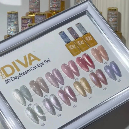 DIVA 9D Cat Eye Daydream #01 - #12 Color Chart (Framed) - TTT Nails Supply