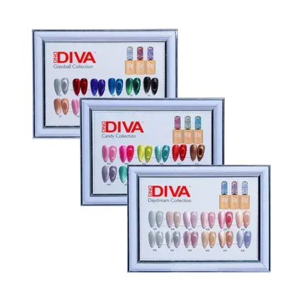DIVA 9D Cat Eye Collection - Set of 36 Colors + Free Display & Magnetic - TTT Nails Supply
