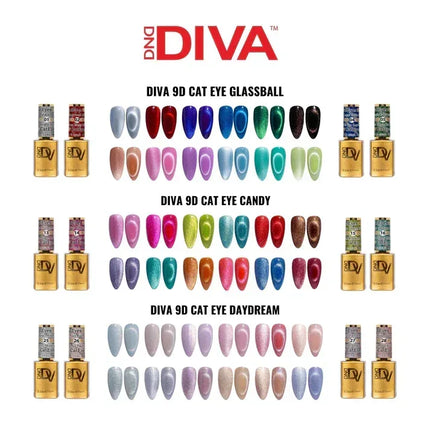 DIVA 9D Cat Eye Collection 36 colors - Color Chart (Framed) - TTT Nails Supply