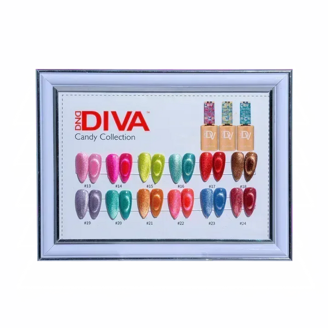 DIVA 9D Cat Eye Collection - Set of 36 Colors + Free Display & Magnetic - TTT Nails Supply