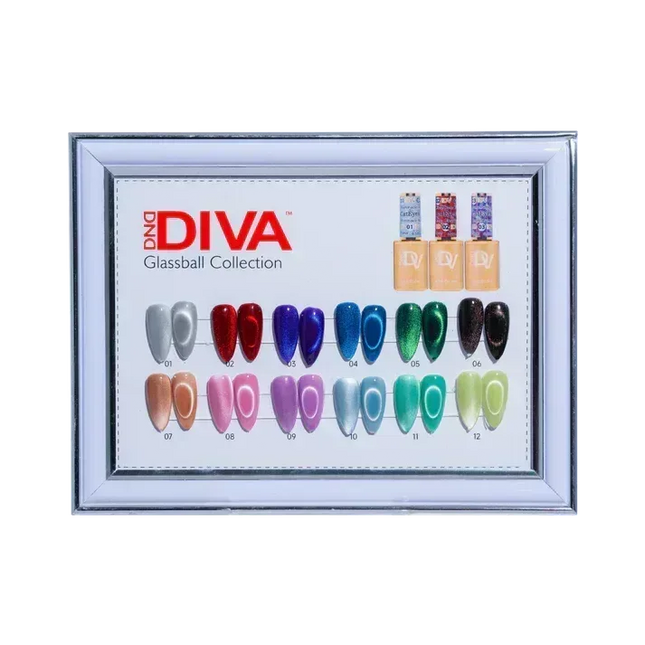 DIVA 9D Cat Eye Collection - Set of 36 Colors + Free Display & Magnetic - TTT Nails Supply