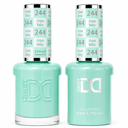DND HEMA & TPO Free Gel Duo Matching Set – 244 Aqua Baby (Gel + Lacquer)