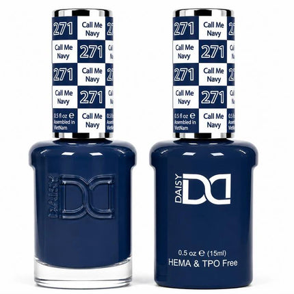 DND HEMA & TPO Free Gel Duo Matching Set – 271 Call Me Navy (Gel + Lacquer)
