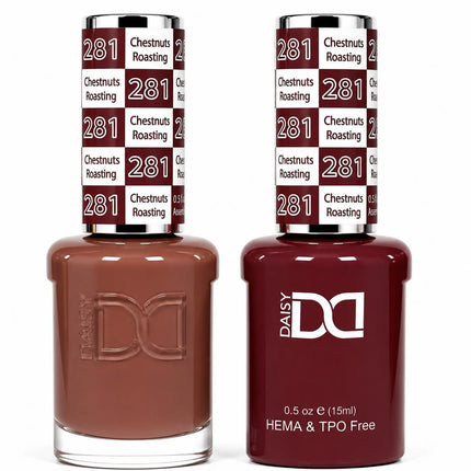 DND HEMA & TPO Free Gel Duo Matching Set – 281 Chestnut’s Roasting (Gel + Lacquer)