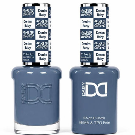 DND HEMA & TPO Free Gel Duo Matching Set – 265 Denim Baby (Gel + Lacquer)