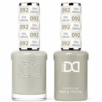 DND HEMA & TPO Free Gel Duo Matching Set – 092 Grey Altitude (Gel + Lacquer)
