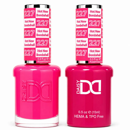 DND HEMA & TPO Free Gel Duo Matching Set – 227 Hot New Bombshell (Gel + Lacquer)