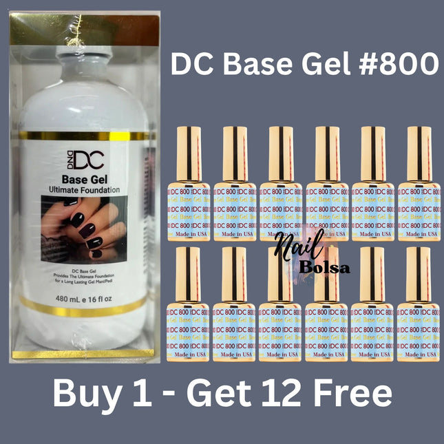 DND DC Base Gel Ultimate Foundation #800 Refill – 16oz + FREE 12 Bottles (0.5oz)
