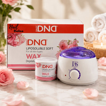 DND Liposoluble Soft Depilatory Wax – Pink (24 Jars/Case) + FREE JAS Single Wax Warmer