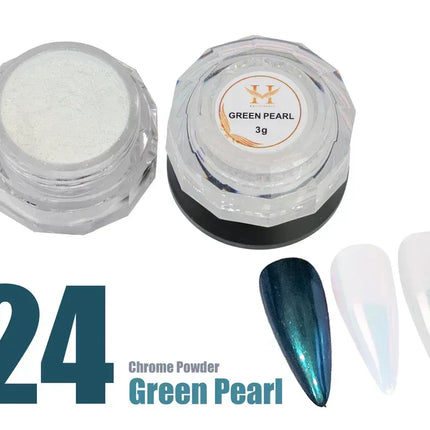 HANG Chrome Powder - #24 Green Pearl 3g - TTT Nails Supply