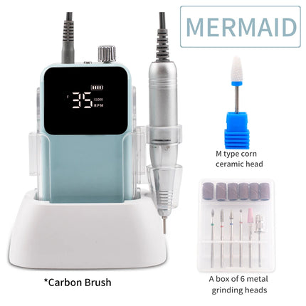 Professional 35,000RPM Portable Nail Drill – Rechargeable Low-Noise E-File