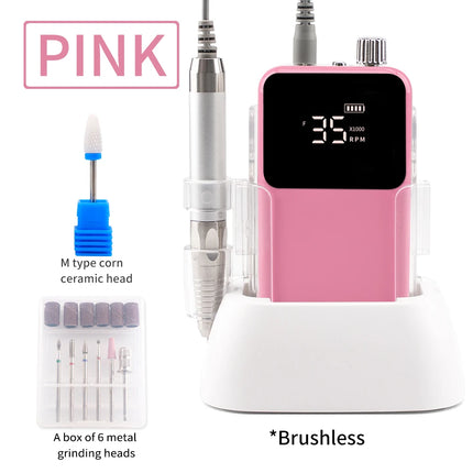 35,000RPM Cordless Nail Drill – Brushless Desktop Electric E-File