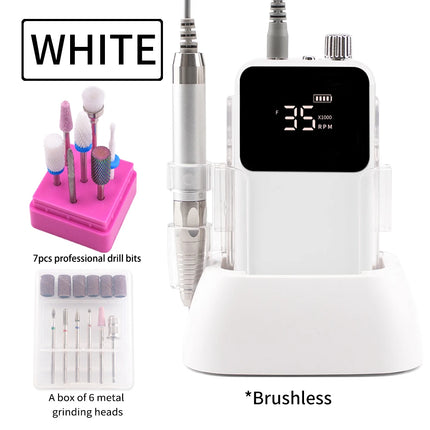 35,000RPM Cordless Nail Drill – Brushless Desktop Electric E-File