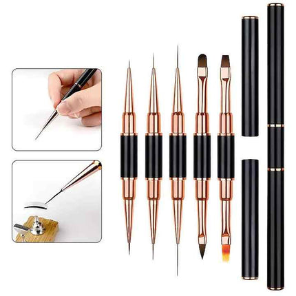 Nail Art Dual End Brush (Set 5pcs)