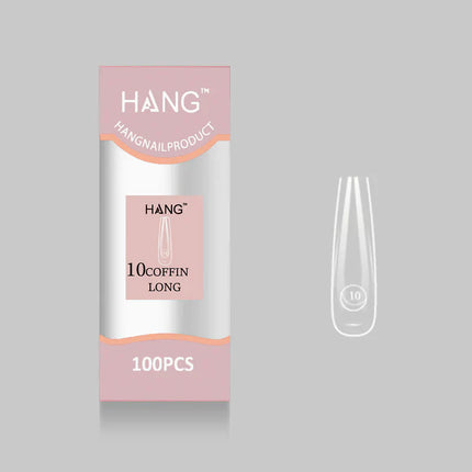 HANG Premium Flex-Gel X Tip Refill: Coffin Long Size 0 - 11 (100pcs/bag)