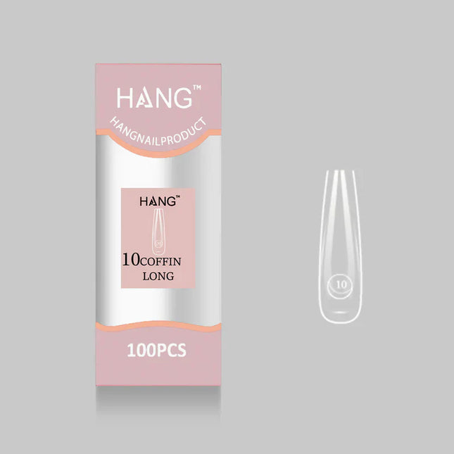 HANG Premium Flex-Gel X Tip Refill: Coffin Long Size 0 - 11 (100pcs/bag)